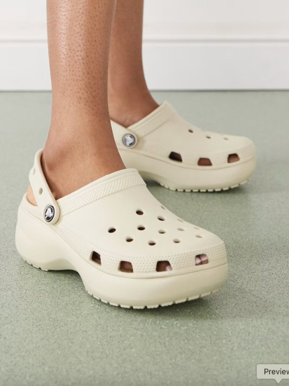 CROCS- Classic Platform clogs in Bone